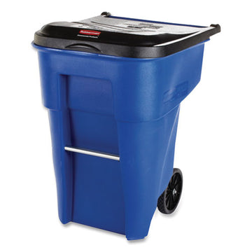 Rubbermaid® Commercial Brute Rollout Container, Square, Plastic, 50 Gal, Blue freeshipping - TVN Wholesale
